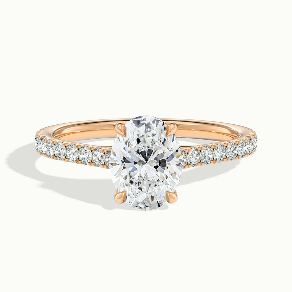 Oval Temple Scallop Engagement Ring.