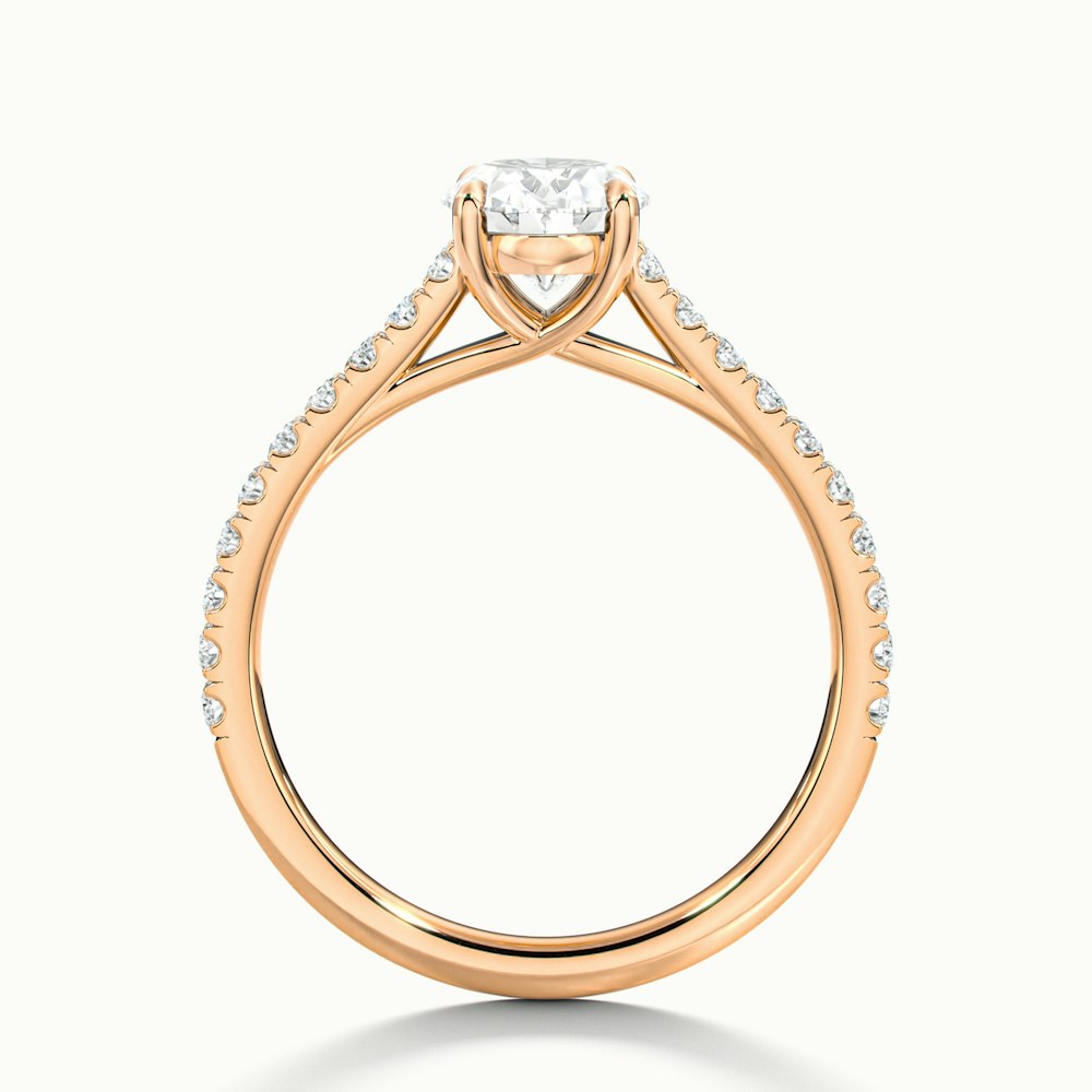 Oval Temple Scallop Engagement Ring.