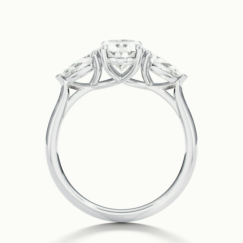 Oval Lamear Engagement Ring.