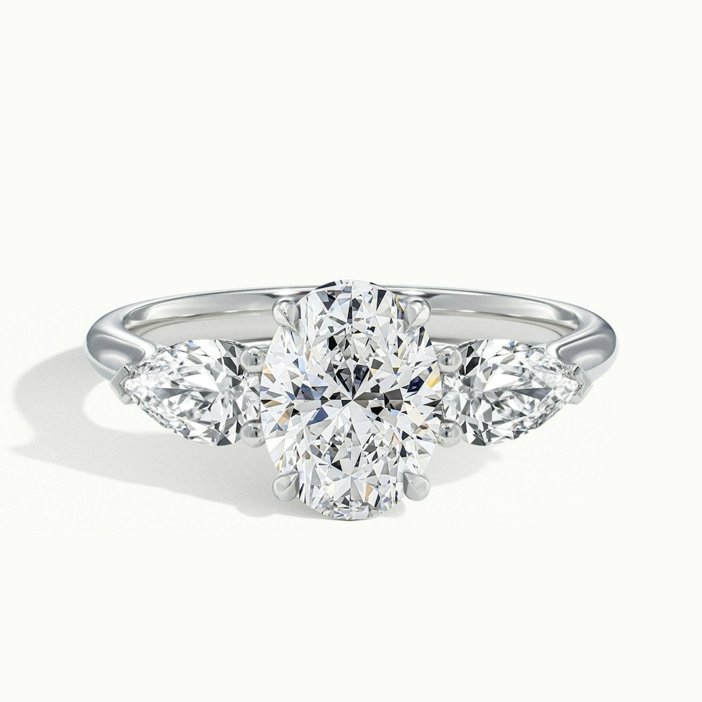 Oval Lamear Engagement Ring.