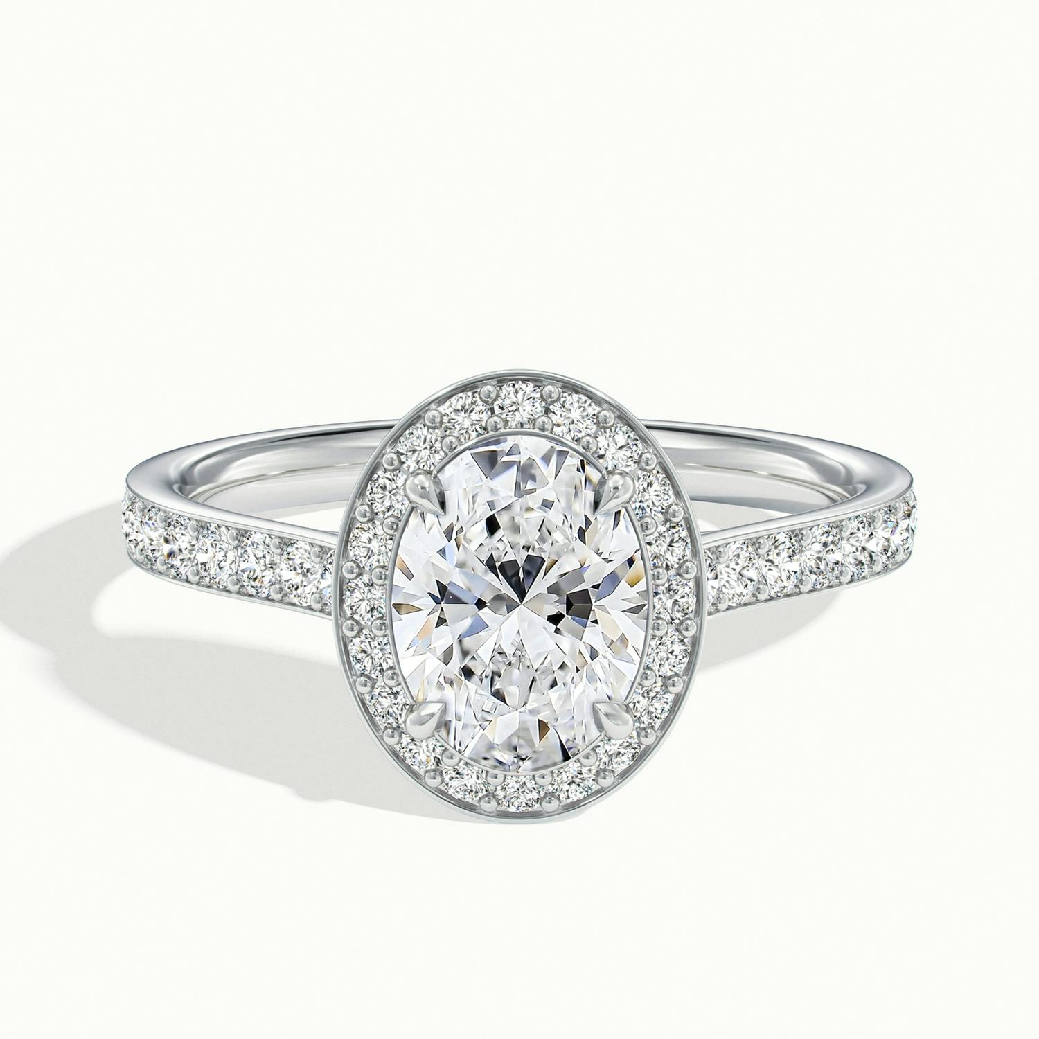 Oval Classic Faye Halo Engagement Ring.