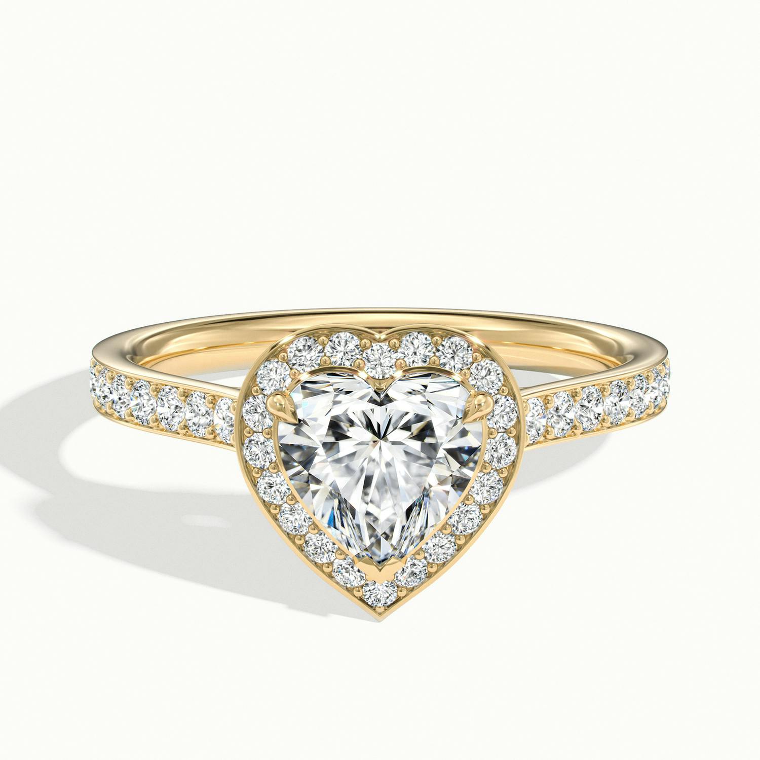 Heart Classic Faye Halo Engagement Ring.