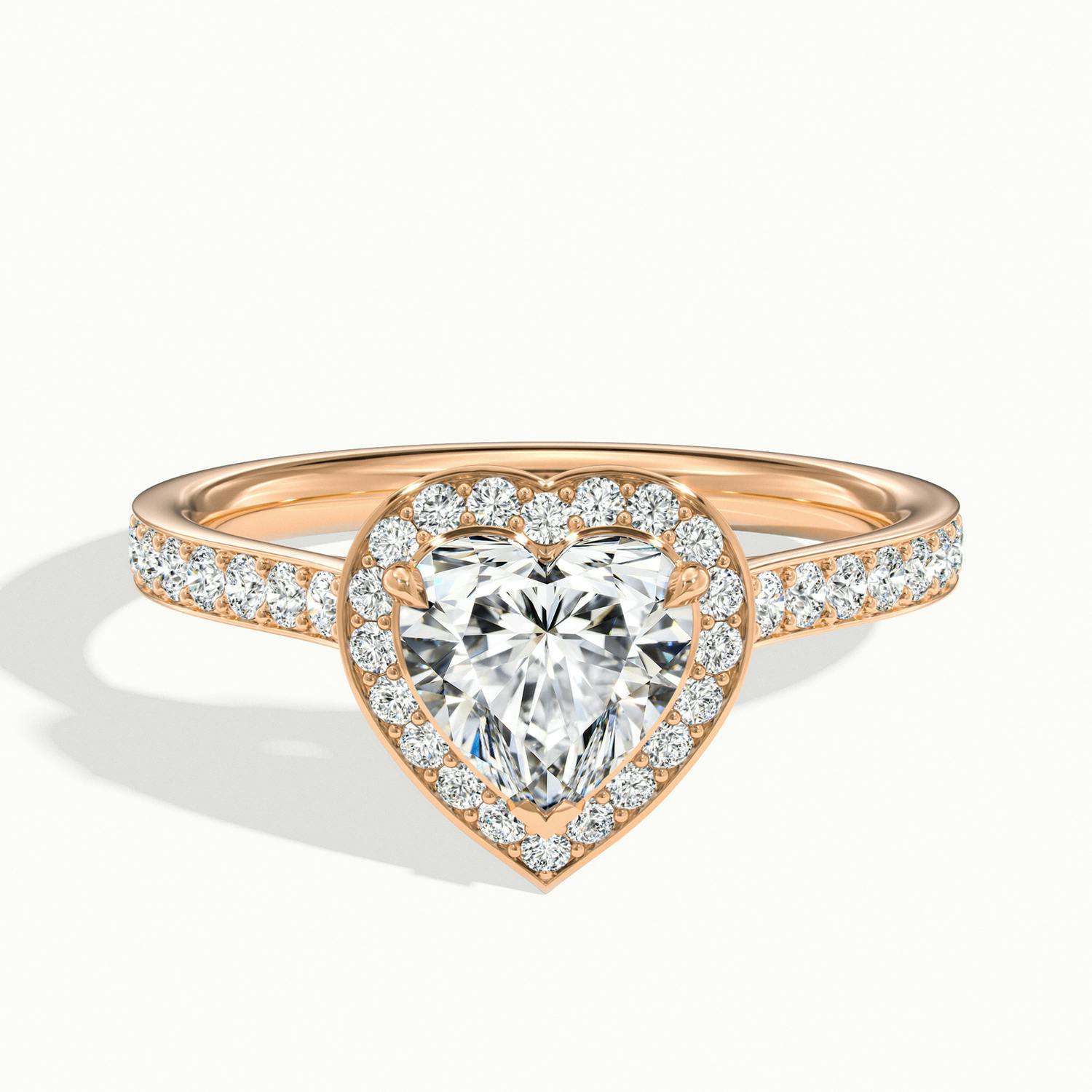 Heart Classic Faye Halo Engagement Ring.