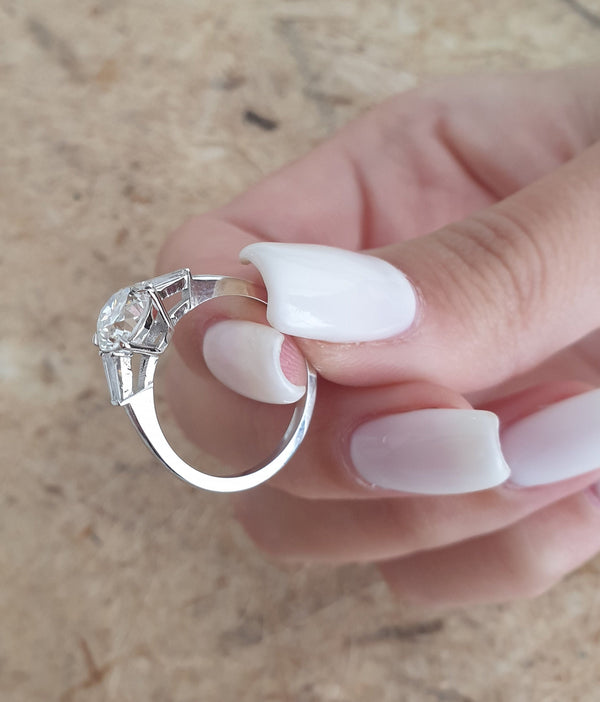 Round & Baguette Winters Engagement Ring