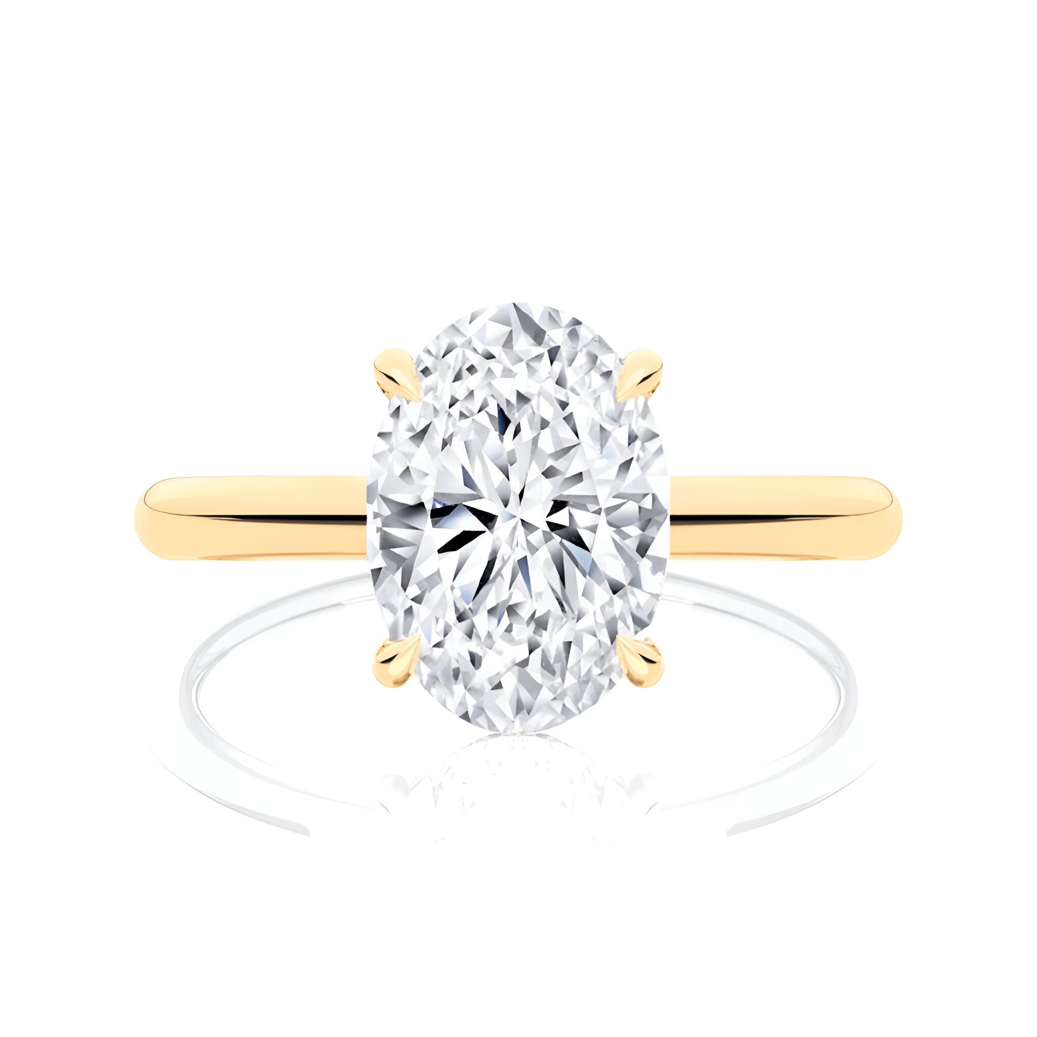 Nimus Hidden Halo Oval Diamond Engagement Ring.