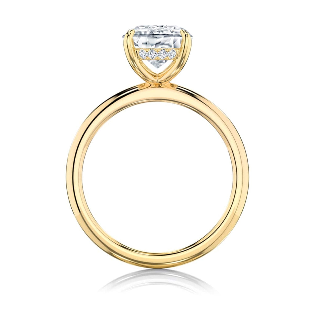 Nimus Hidden Halo Oval Diamond Engagement Ring.