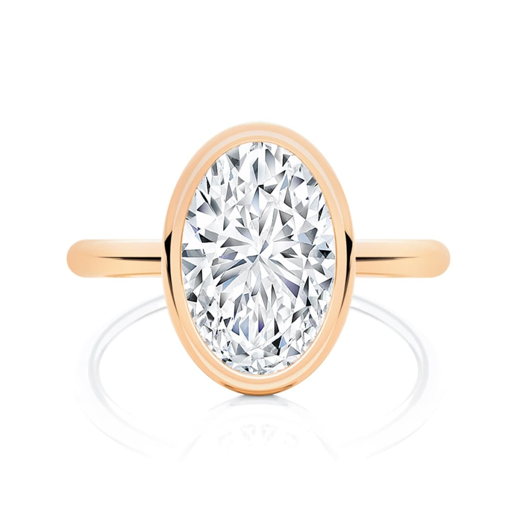 Milani Oval Bezel Solitaire Engagement Ring.