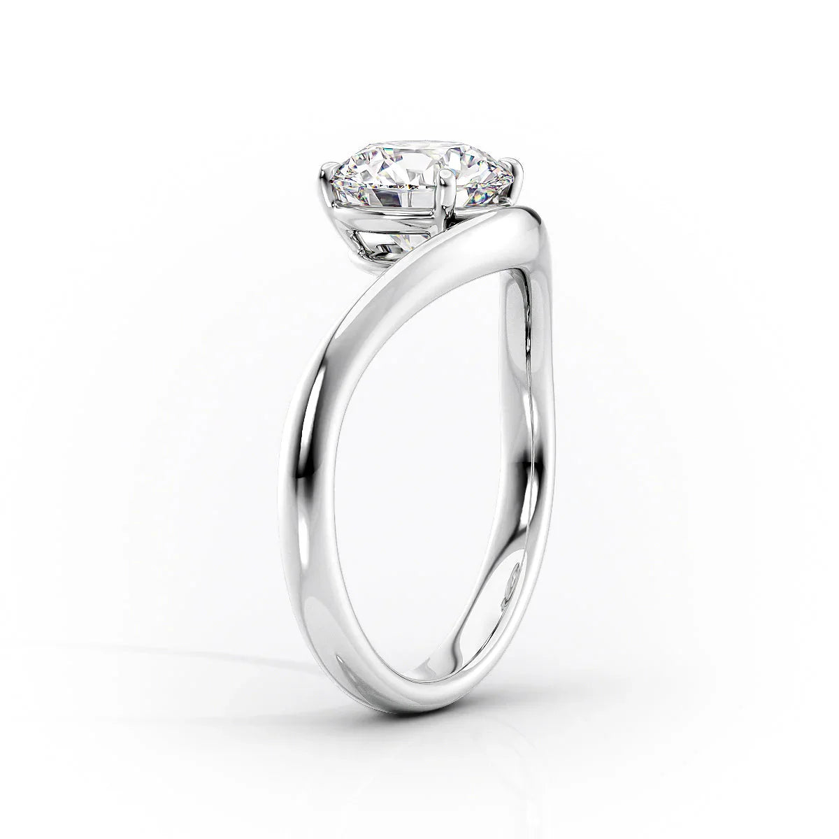 The Marquise Brokline Wave Set Solitaire Diamond Ring