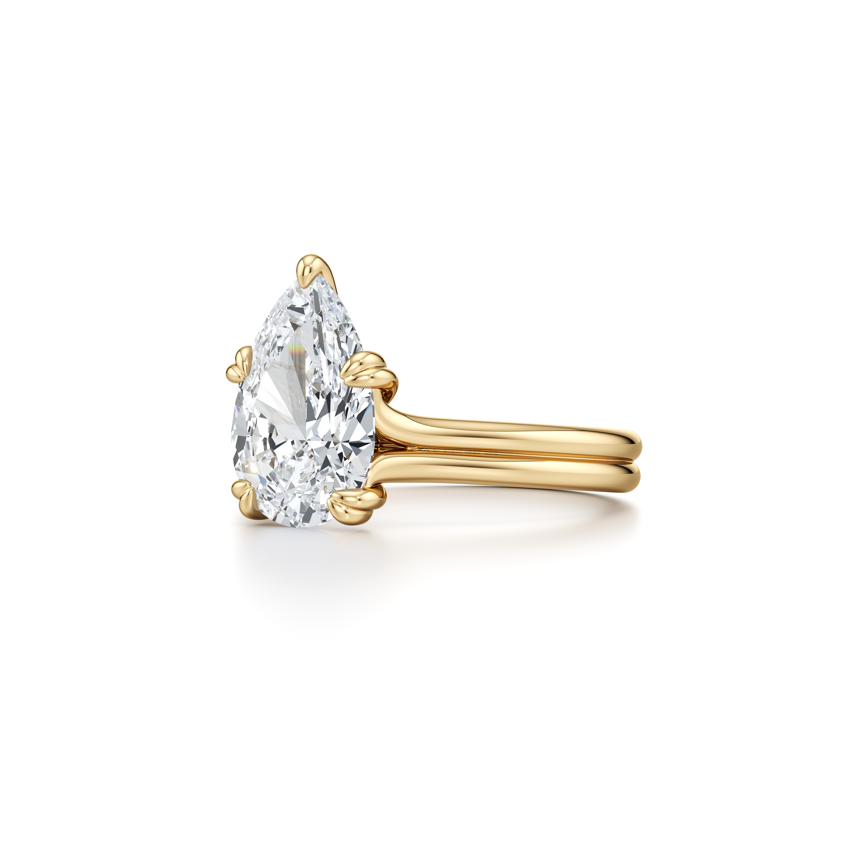 lilye Pear Solitaire Lab Diamond Engagement Ring