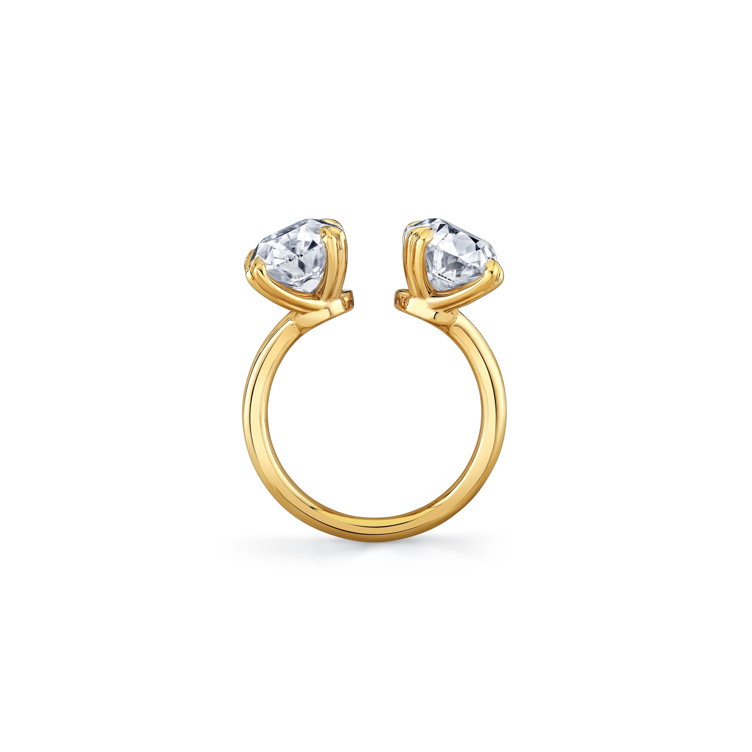 Cushion Cut Two Stone Solitaire Ring