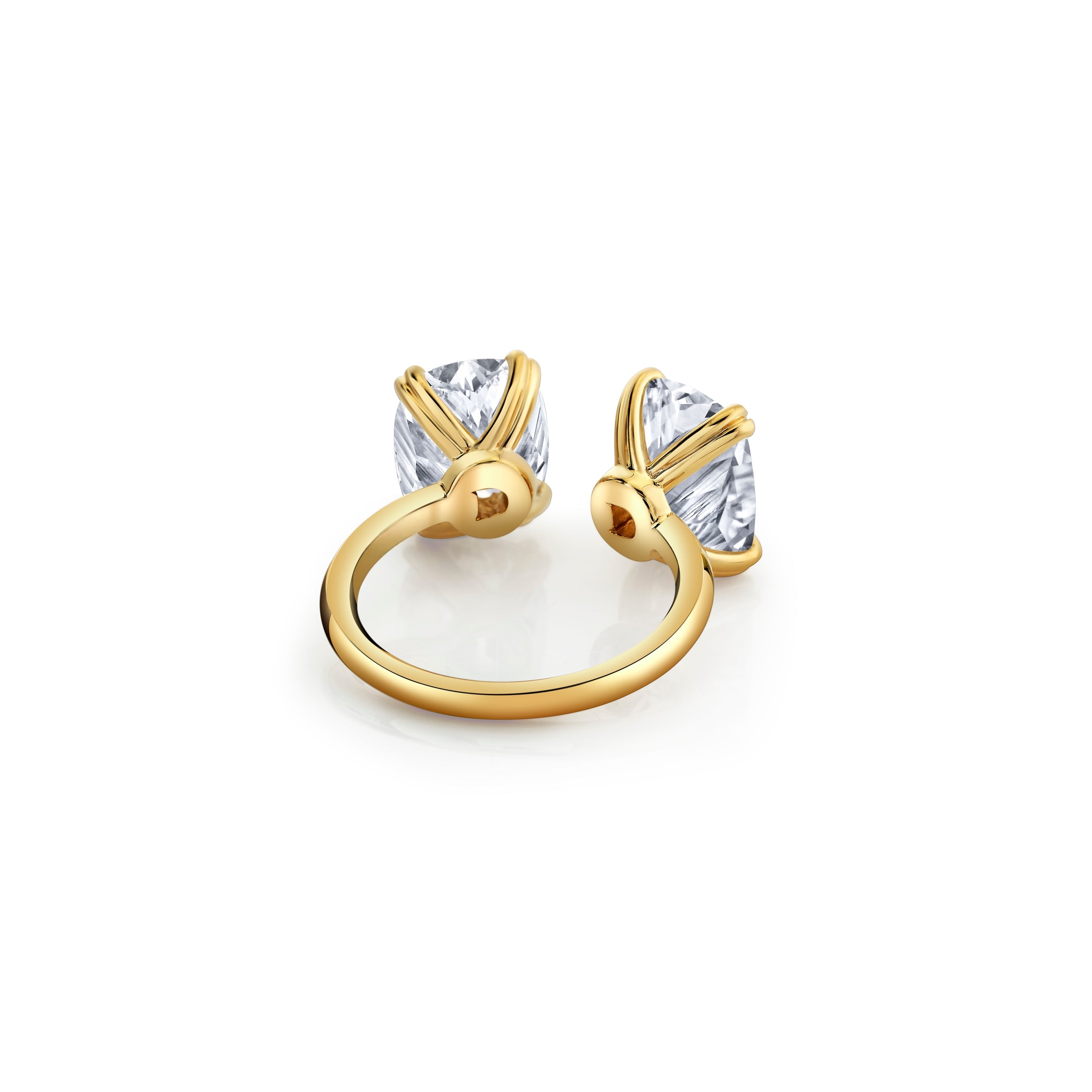 Cushion Cut Two Stone Solitaire Ring