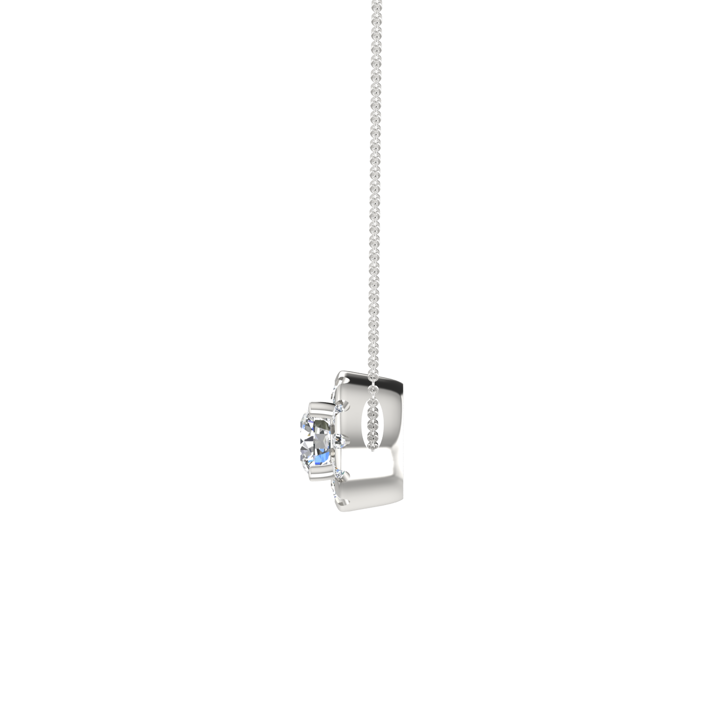 HALO DESIGN SOLITAIRE DIAMOND PENDANT