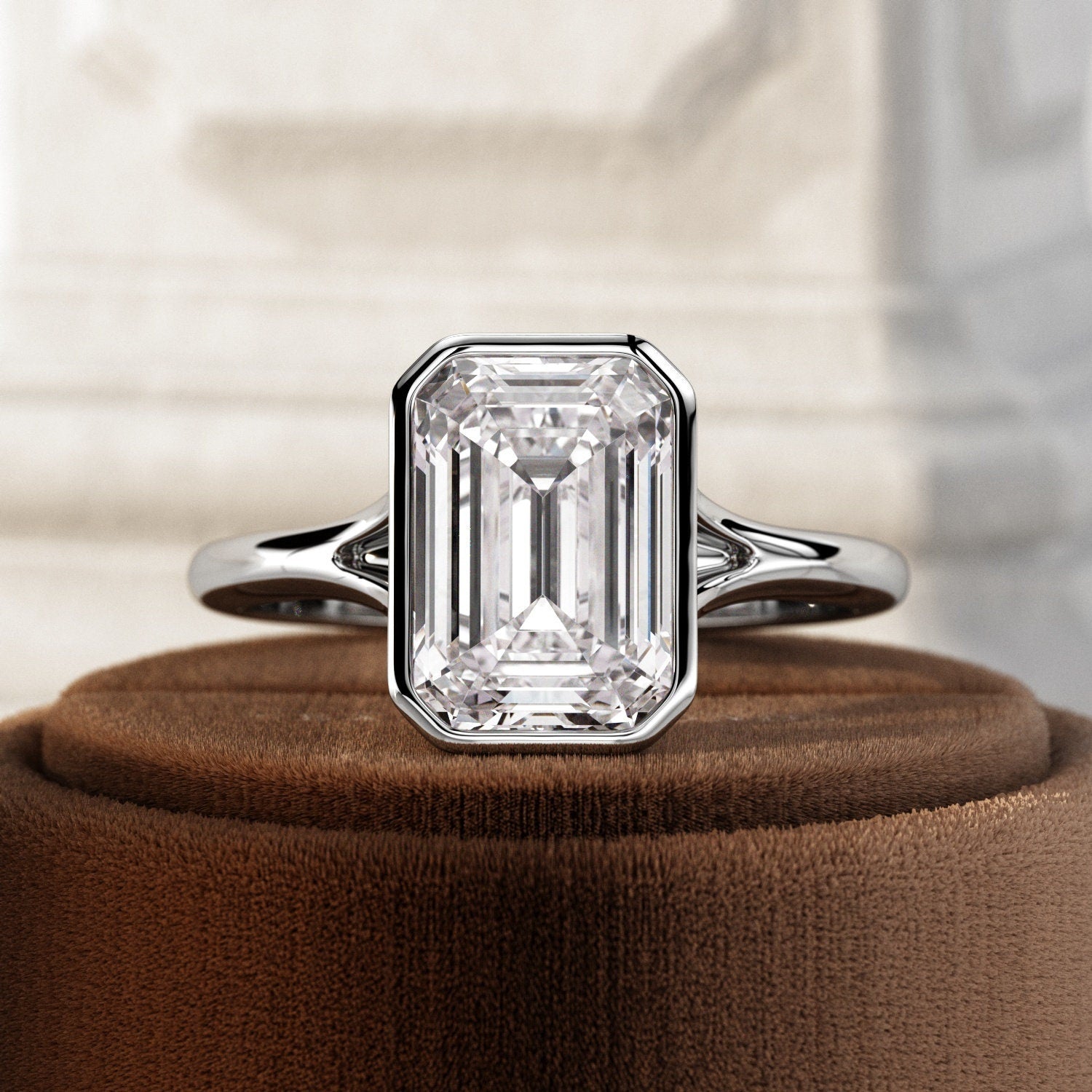 2.5 Carat Emerald Cut Art Deco Engagement Ring