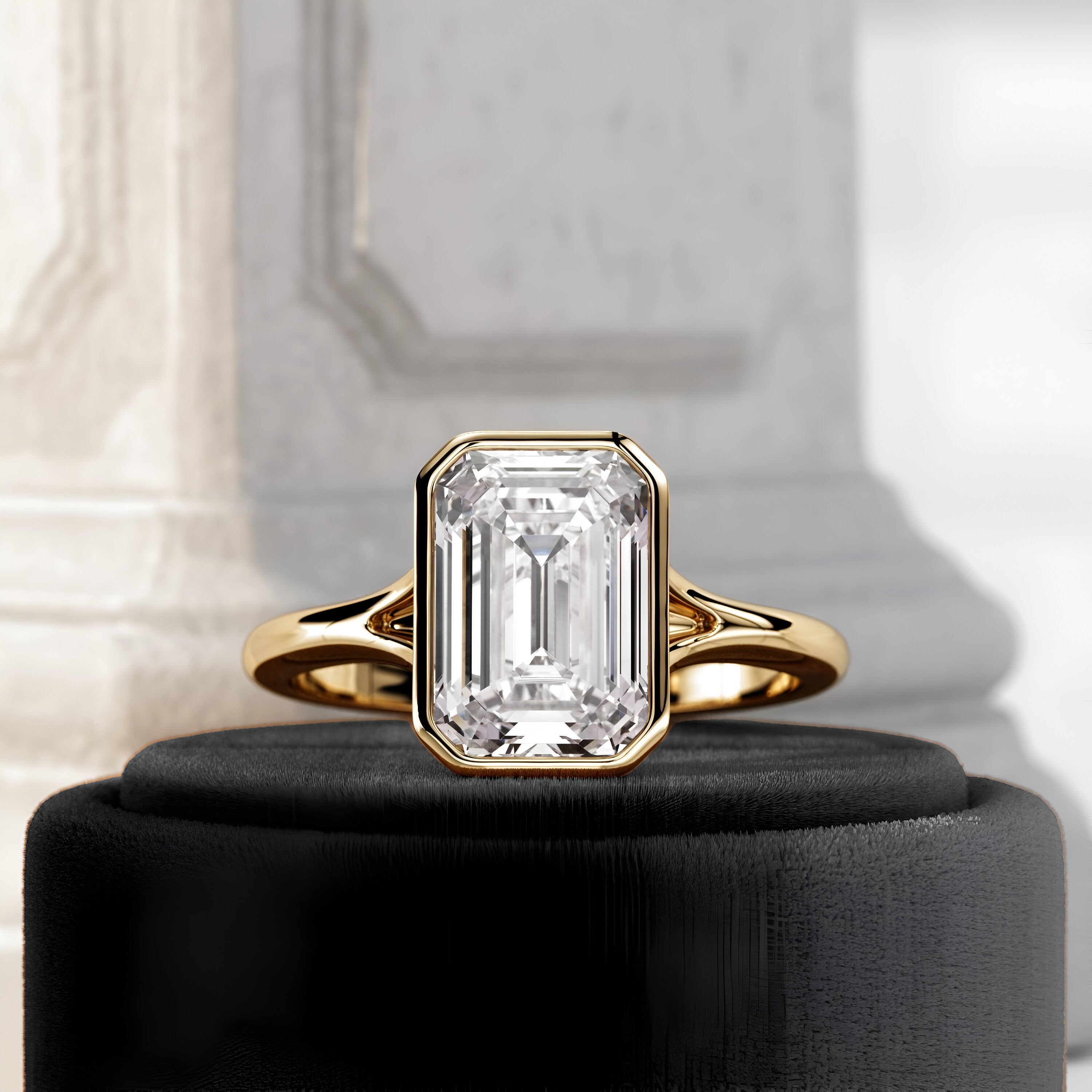 2.5 Carat Emerald Cut Art Deco Engagement Ring