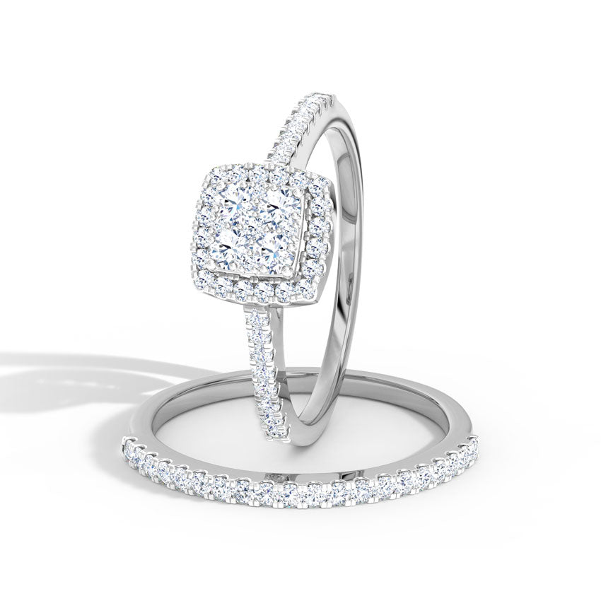 FLICKERING DIAMOND BRIDEL RING WITH BAND